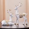 Creative Resin Golden and White Reindeer Sculptures | Beautiful Home Decor | Elevates The Energy of Your Room (Pack of 2,)