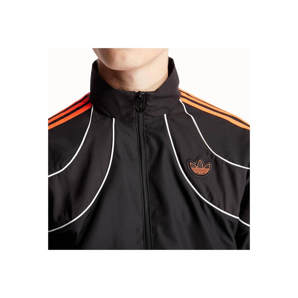 Adidas Оригинальная спортивная куртка в стиле ретро с контрастными полосками Мужские куртки черные FM3911