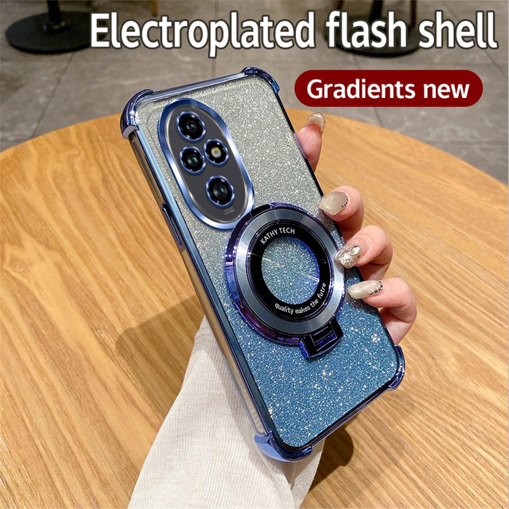 Чехол-держатель для телефона с блестящим противоударным покрытием для Honor 200 Pro, мягкий чехол-подставка для Honor 200 50 60 70 80 90 100 Pro X9A