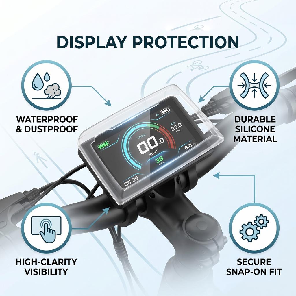 Чехол для экрана электровелосипеда, подходит для LCD дисплея SW911, силиконовый, водонепроницаемый, прозрачный, защитный чехол для спидометра