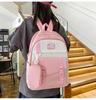 Four-Piece Backpack Set Student School Bag Women's Large Capacity Backpack Color Block Campus Backpack