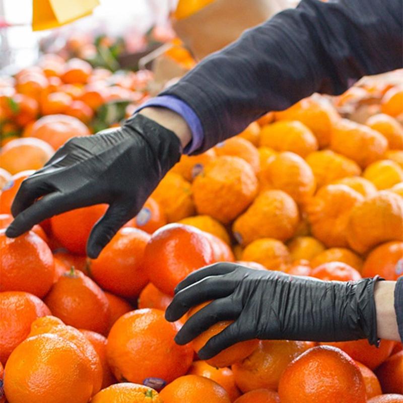 20/50/100 шт. Черные нитриловые перчатки одноразовые бытовые перчатки для уборки без латекса для кухни, окрашивания волос, механика, тату-перчатки