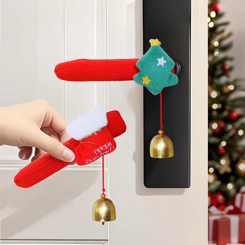 Door Handle Christmas Decorations Ornament Santa Claus Covers Xmas Gifts New Year's Eve Decorations Family Festives Accessories