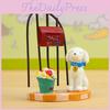Fresh Small 3d Resin Cartoon Dog Display Figurine With Flower Basket Gift For
