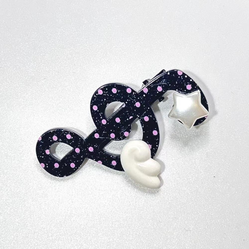Acrylic Musical Note Hair Clip Anti Slip Star Wing Clip Fashion Student Hair Accessory Casual Wear