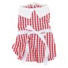 Платье для питомца Летнее Милое Клетчатое С Бантом Ленточный Пояс Защищающее от Солнца Юбка для Питомца Кошки Собаки Красный S