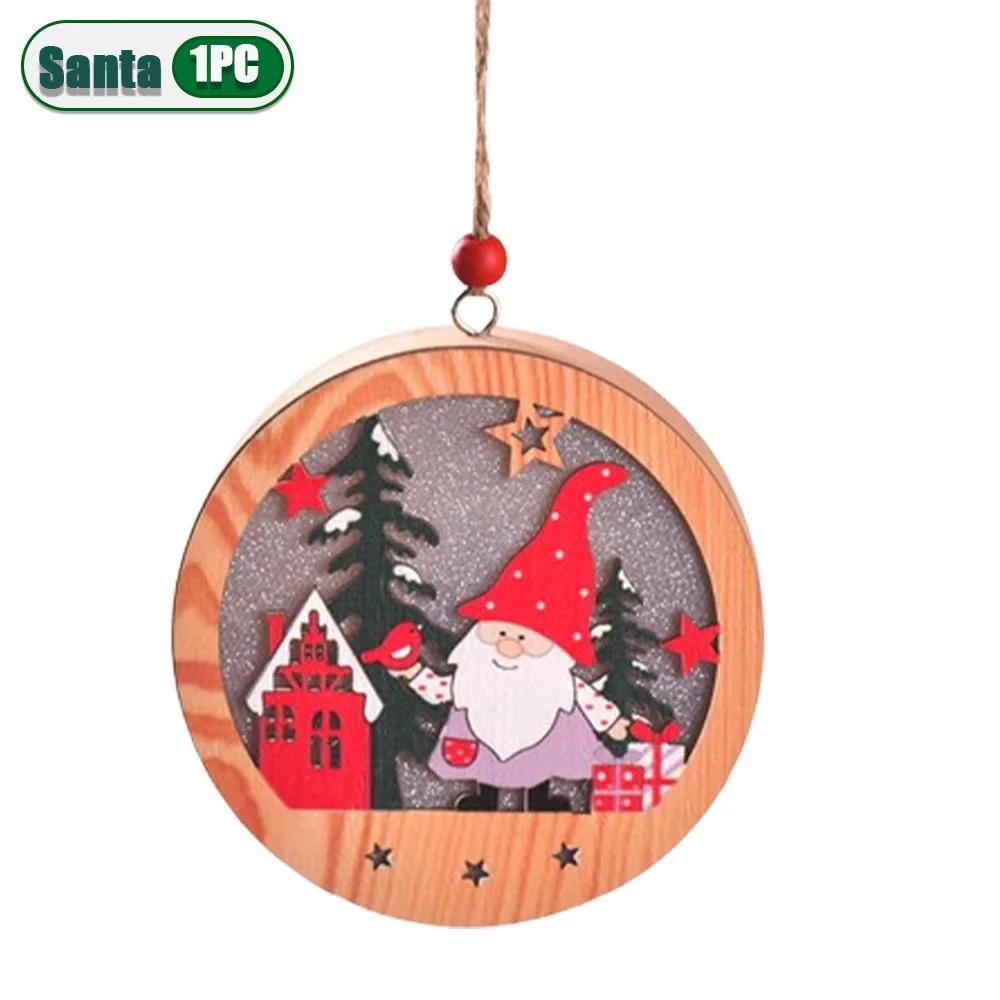 Christmas Decoration LED Illuminated Christmas Tree Hanging Santa Claus Snowman Deer Night Lights Christmas Decoration Hanging