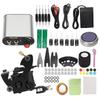 Complete Tattoo Machine Set 8 Wraps Tattoo Coil Machine Silver Mini Tattoo Power Supply Kit