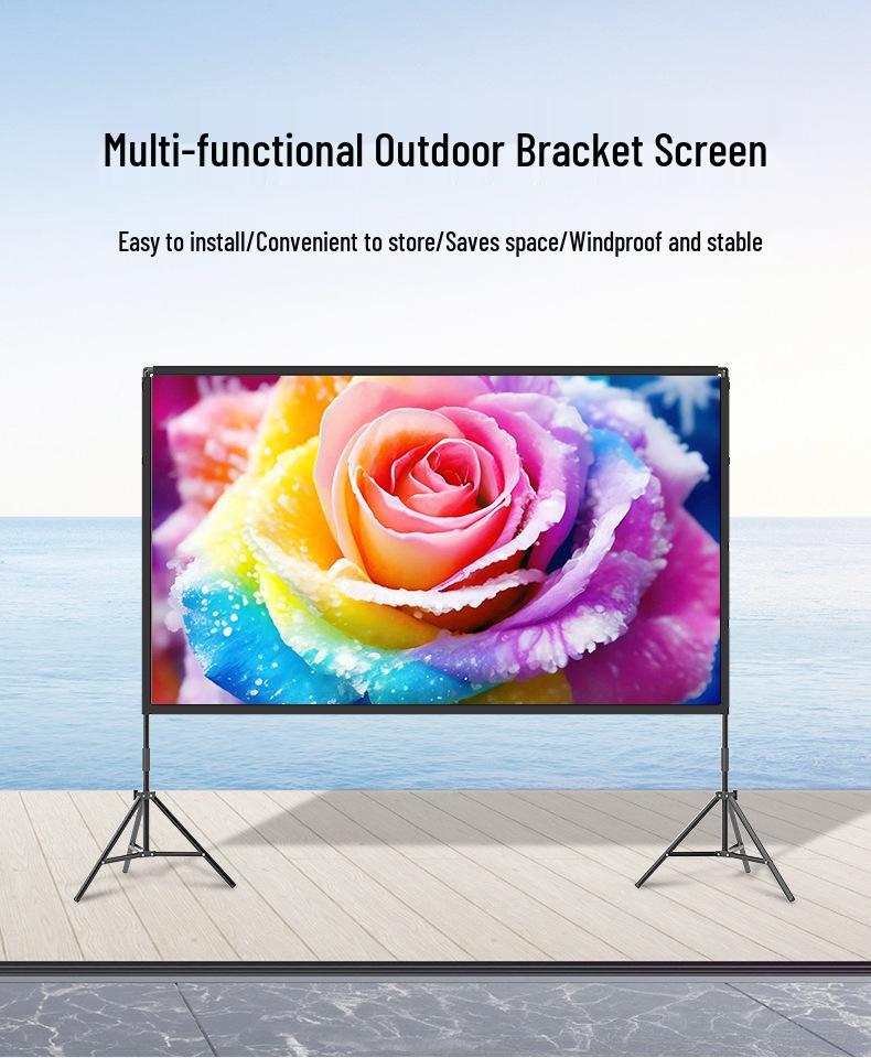 100-120 Inch Portable HD Anti-Light Outdoor Projector Screen
