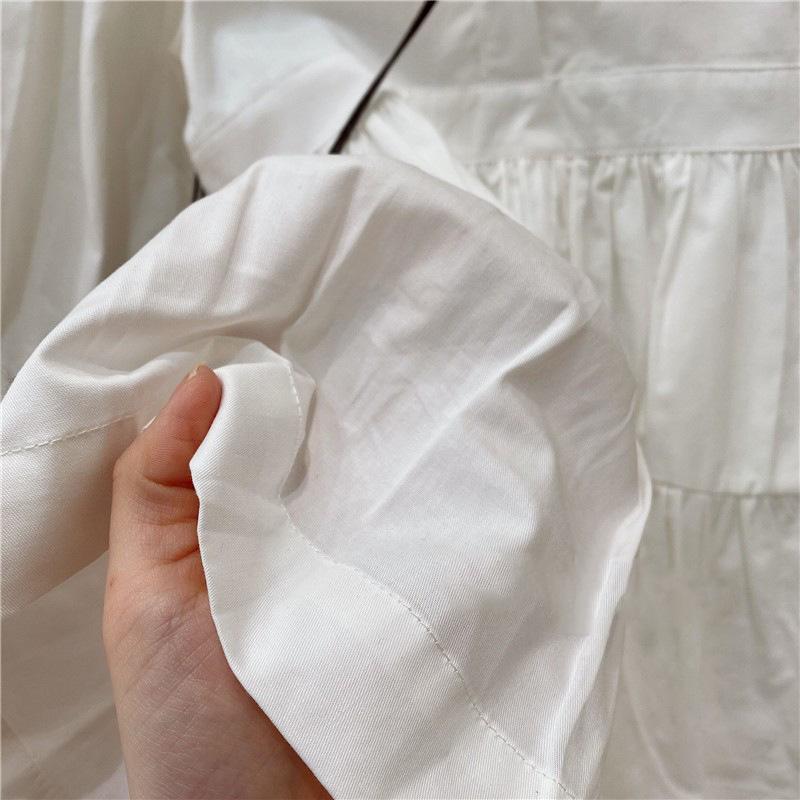 Весенне-летняя одежда для девочек, белое платье с длинными рукавами, модные детские однотонные платья + джинсовая куртка, жилет для детей 3-8 лет