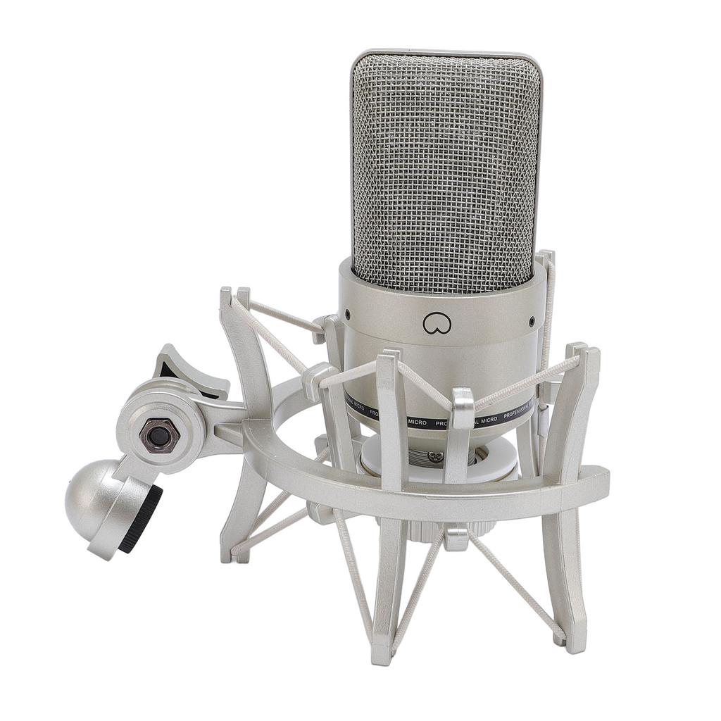 Студийный конденсаторный микрофон 26мм микрофон с диафрагмой с амортизатором XLR-кабель ветрозащита для записи подкастинга