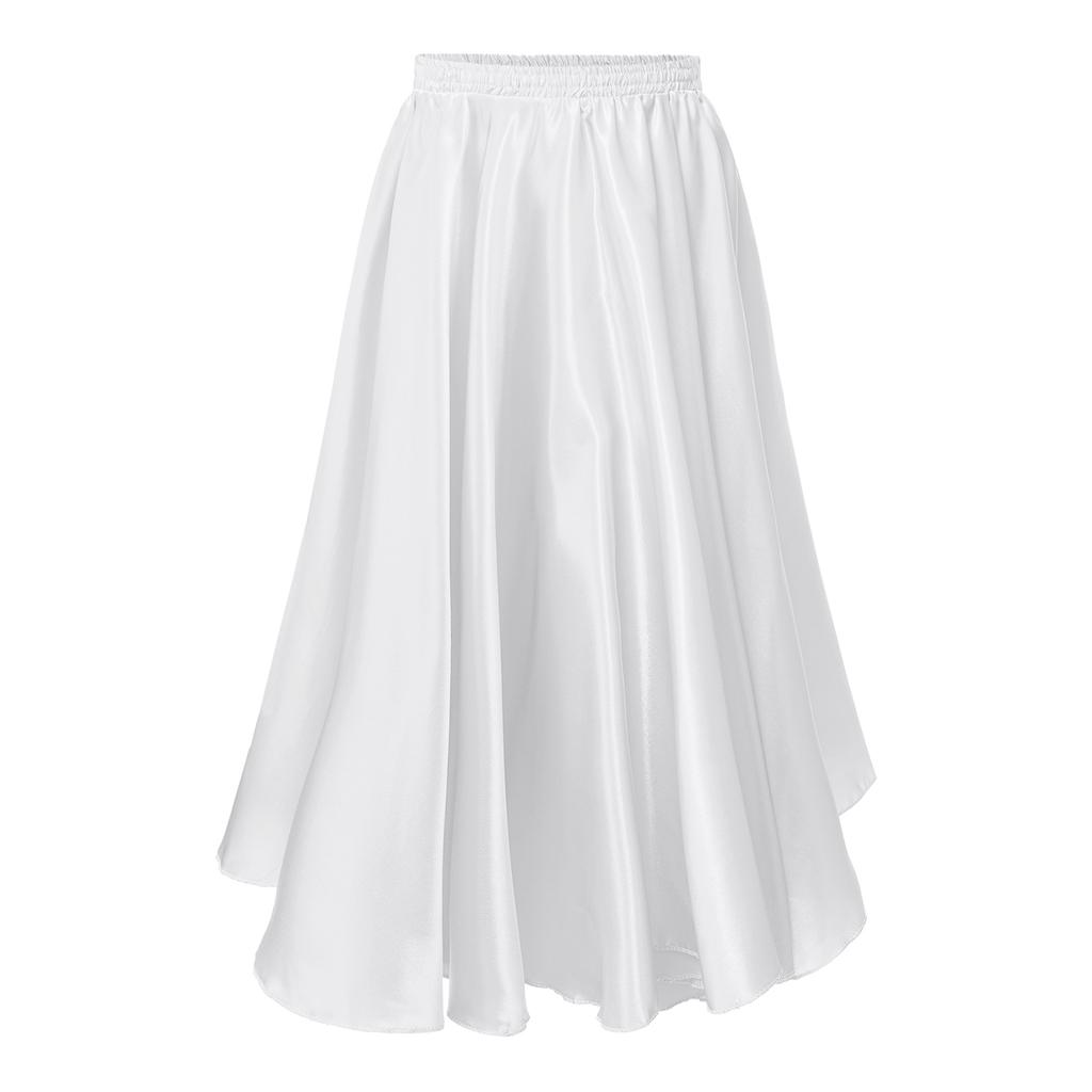 Kids Girls Stylish Dance Clothing Elastic Waistband Large Swing Loose Half-length Skirt