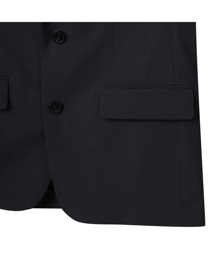 Customellow Black Slim Fit Wool Blended Setup Jacket Cwjam25401Bkx