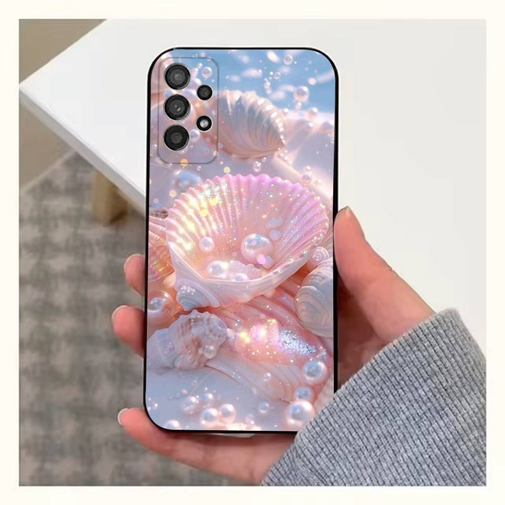Потрясающий розовый чехол-ракушка для Samsung S21, S9, S22, S25, S20, S10, Plus, Ultra, S24, S23, FE, Lite, Мягкий силикон, Черный