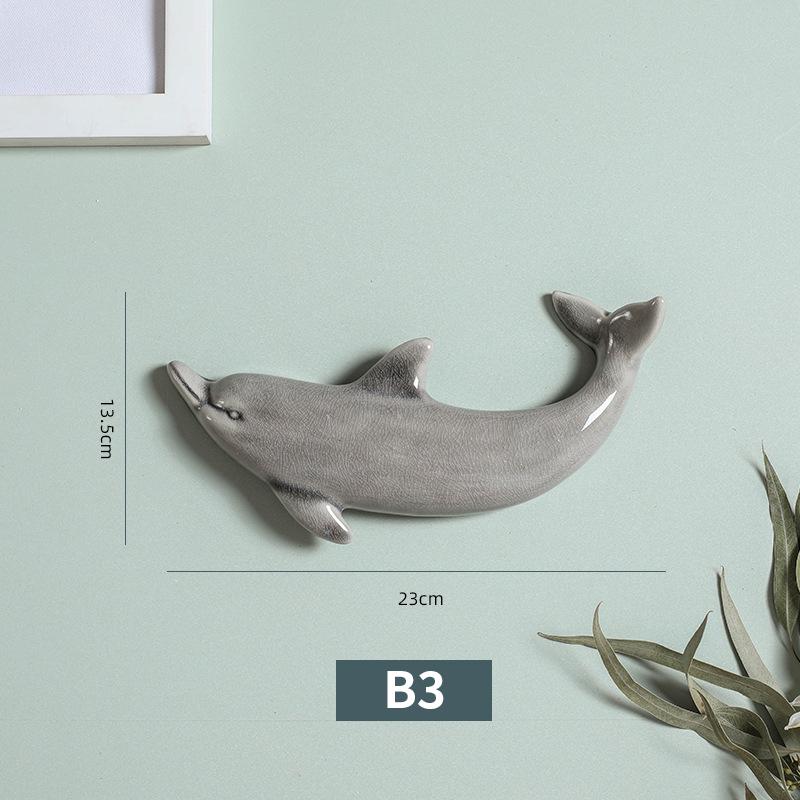 1 шт. 3D керамические фрески в скандинавском стиле с дельфинами, настенные фоны, декор для ремесел, ресторана, гостиной, офиса, украшения