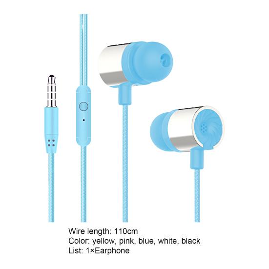 Simple Wired Earphone Sensitive Soft Eartips 6D Surround Sound Effect