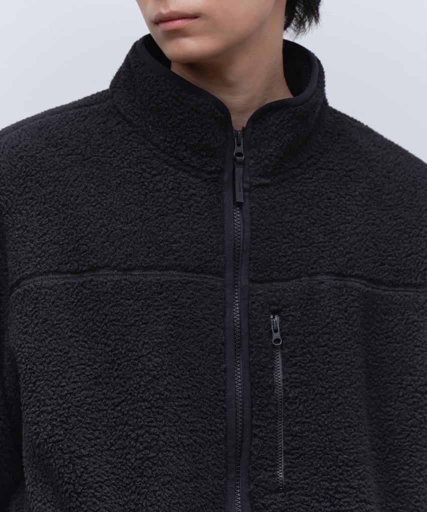 Musinsa Standard Essential Sherpa Fleece High-Neck Jacket [Black]