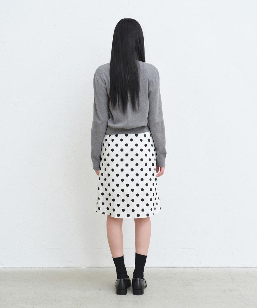 Musinsa Standard Woman Women'S Polka Dot Knee-Length Skirt [Cream]