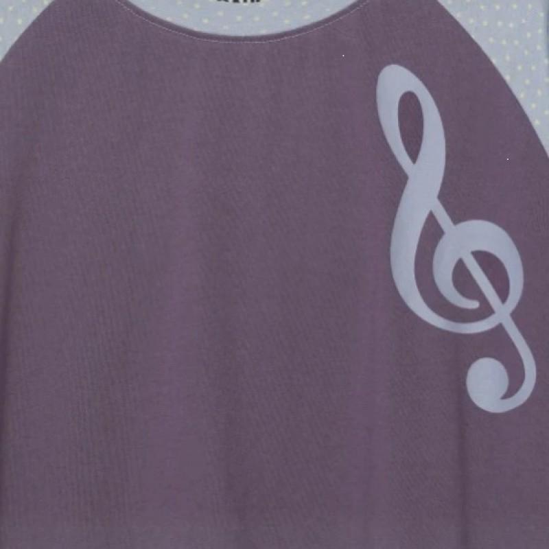 Y2K Korean Style Long Sleeve T-Shirt Music Note Print Polka Dot Color Block Crew Neck Fall Winter Versatile Base Top