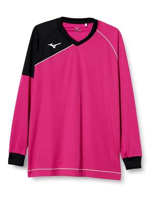 Mizuno Волейбольная игровая майка V2MA8021, Ягодно-розовый x Черный, Японский размер XL (эквивалент японского размера XL)