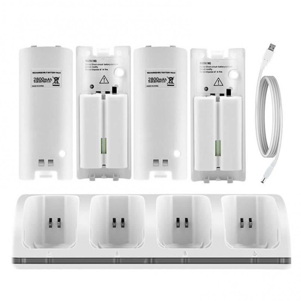 4 порта для игровой консоли контроллер зарядная док-станция многоотверстий зарядное устройство для U/Wii геймпад