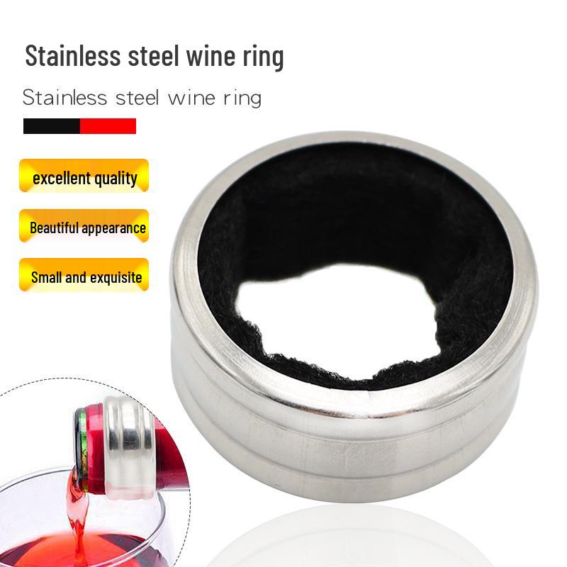 Stainless Steel Leak-Proof Wine Ring: Drip-Proof Stopper for Red Wine & Champagne.