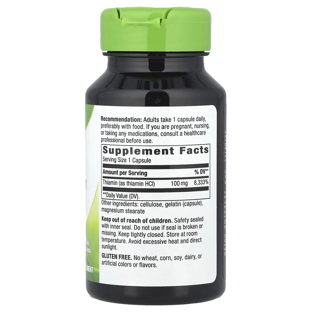 Nature'S Way, Vitamin B-1, 100Mg, 100 Capsules