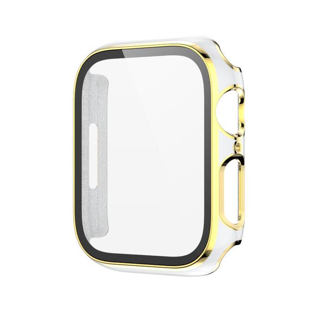 Защитная пленка на весь экран на 360 градусов, матовый жесткий чехол-бампер для Apple Watch 8/7/6/SE/5, крышка из закаленного стекла для IWatch 42/44/41/45 мм