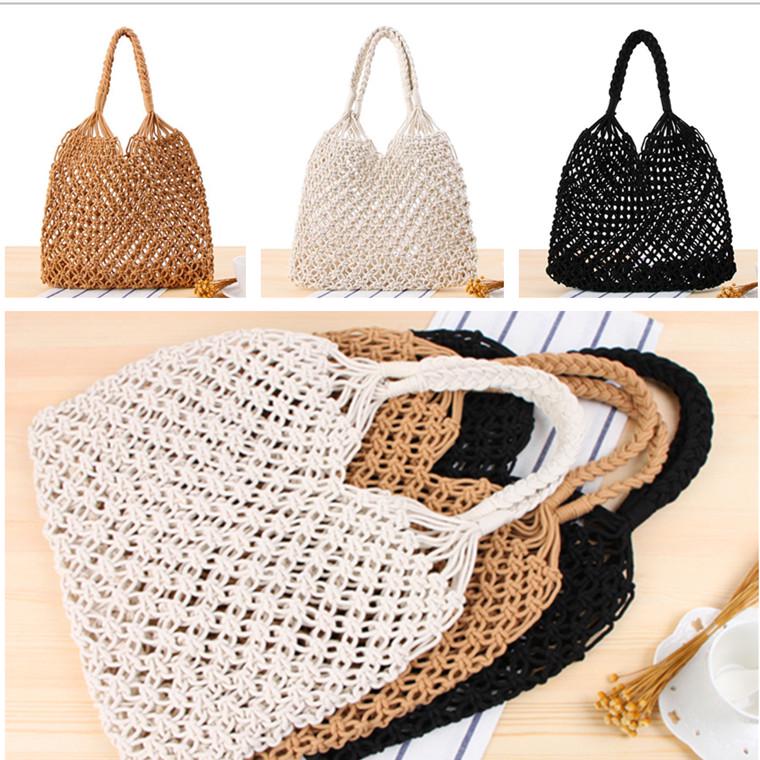 Винтажная плетёная пляжная сумка