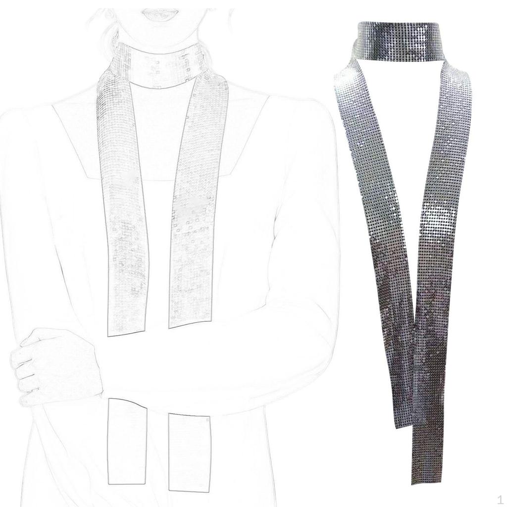 Элегантное колье-шарф с пайетками для вечерних мероприятий