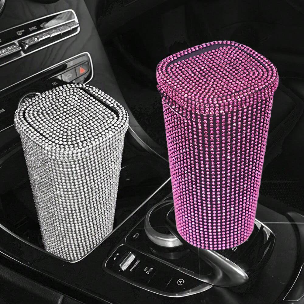 1 шт. Автомобильный ящик для хранения, алмазный кристалл, автомобильное ведро, ящик для хранения мелочей, автомобильный мусорный бак Mlini, центральное управление, держатель для стакана воды, коробки