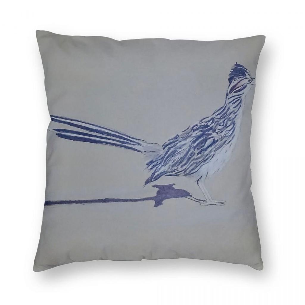 Roadrunner Bird Square Pillowcase Polyester Linen Velvet Pattern Zip Decor Home Cushion Case