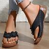 New Clip Toe Summer Shoes Women's Slippers Sweet Three Flowers Platform Sandals Soft Casual Ladies