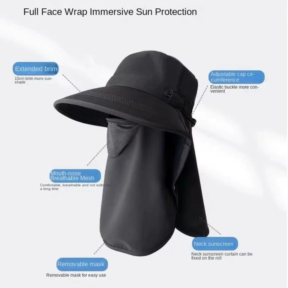 Дышащая защитная маска для лица, защитная от ультрафиолета, повседневная защитная шляпа для лица и шеи для мужчин/женщин