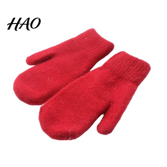 Windproof Outdoor Play Mittens 1 Pair Winter Warm for Women, Cold Weather Soft Plush Knit Kids Essential Gear Gloves with Thick Lining And Elastic Rib