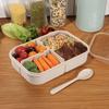 Jeopace Straw Fiber Lunch Box, Large Capacity 1150ml, Lightweight, Leakproof, Portable, with Spoon (Straw Color)