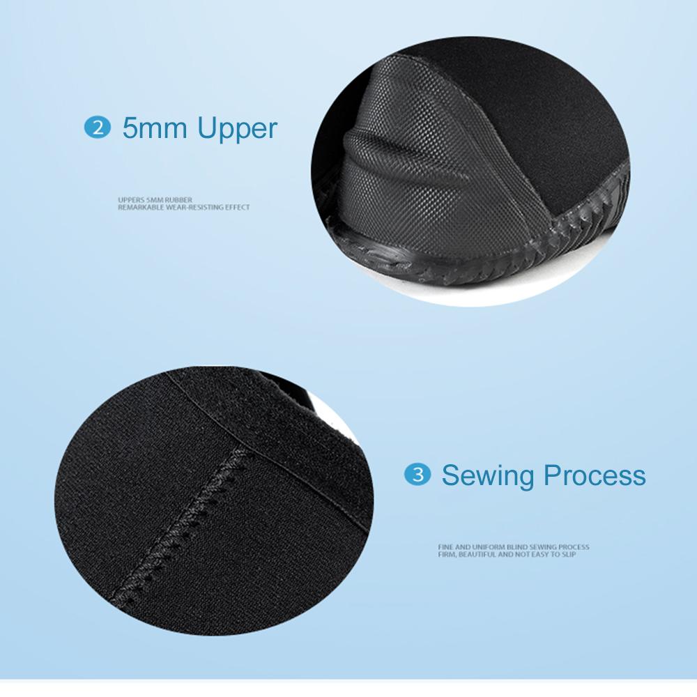 Неопреновые ботинки для дайвинга с противоскользящей подошвой, 5 мм, водная обувь с боковой молнией для подводного плавания и дайвинга