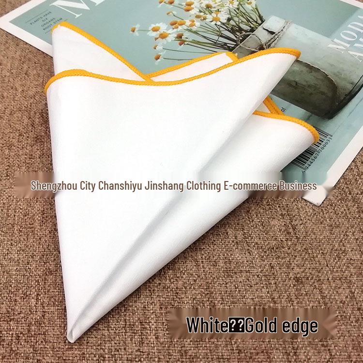 Элегантный чисто-белый хлопковый мужской нагрудный платок 23 см