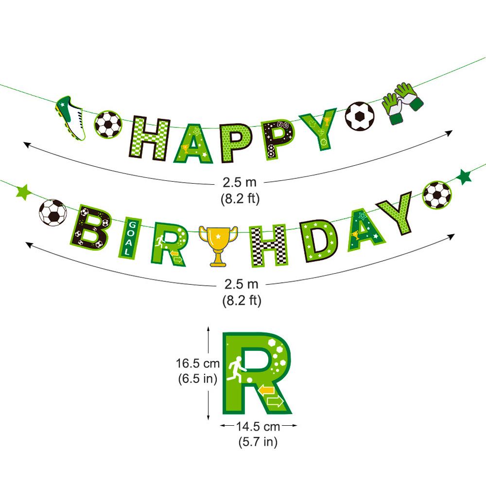 Набор декора для футбольной вечеринки в честь дня рождения: Тарелки, Чашки, Скатерть, Столовые приборы, Фон, Баннер и Воздушные шары.