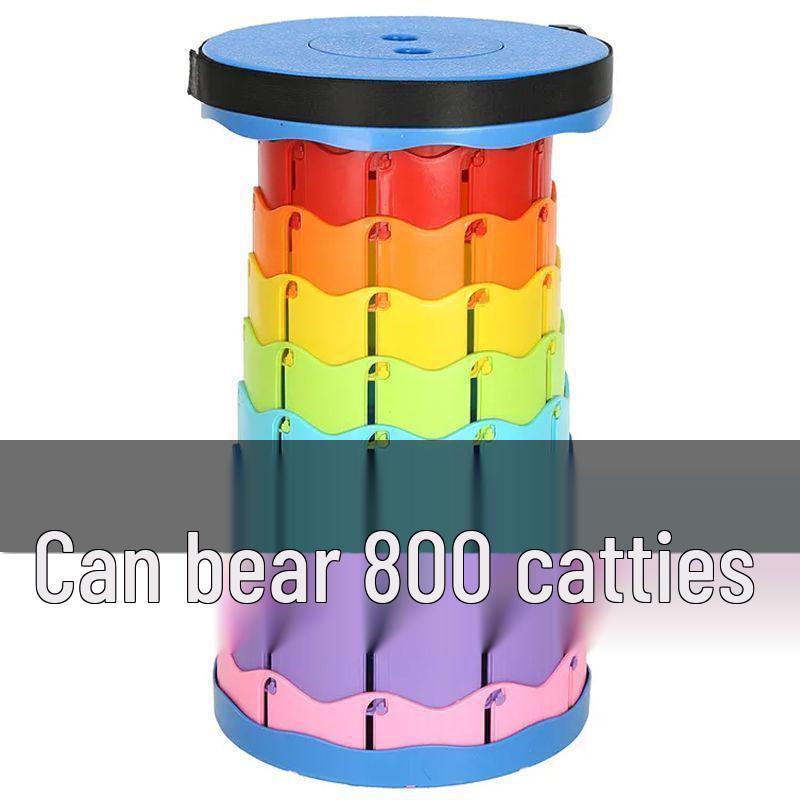 Телескопический складной уличный стул: Портативный, Утолщенный Пластик для Путешествий, Рыбалки, Балкона или Очереди.