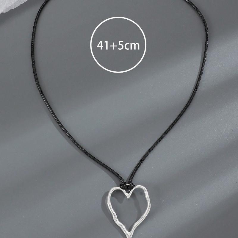 1 шт. Металлическое ажурное асимметричное геометрическое колье-подвеска в форме сердца из нескольких элементов для женщин, модная повседневная уличная бижутерия для вечеринок