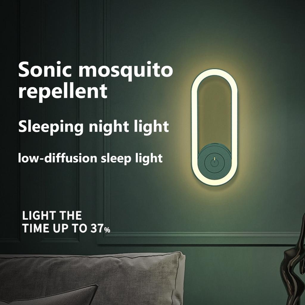 Electric Mosquito Lamp Plug In Ultrasonic Pest Repellent with LED Night Light Wall Mosquito Killer