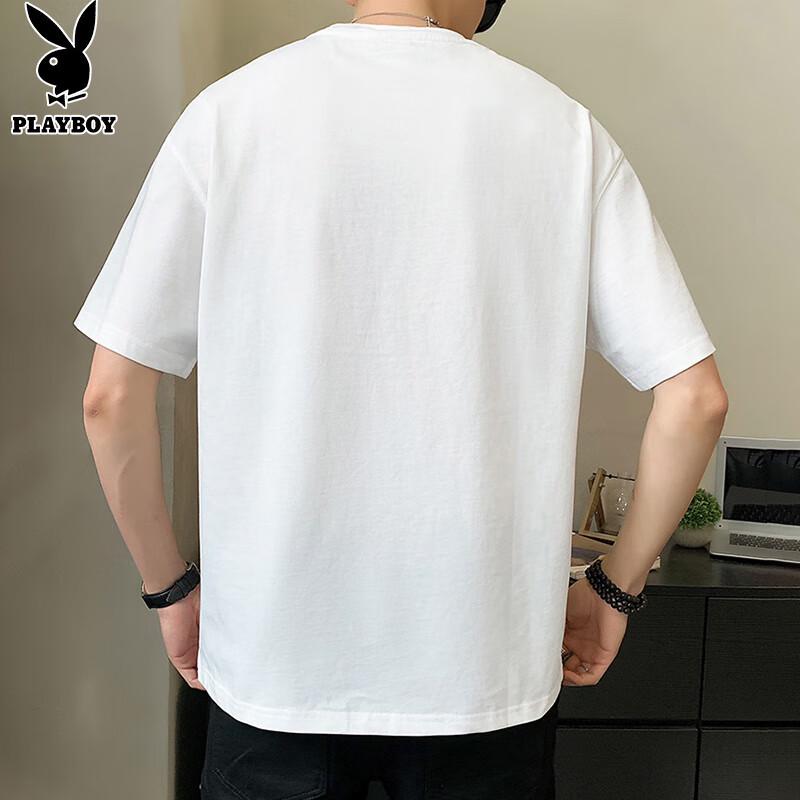 PLAYBOY Men's Loose Fit Round Neck Short Sleeve T-Shirt