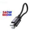 Короткий USB C кабель 15 см / 20 см, Type C на Type C, 240 Вт, кабель для быстрой зарядки, магнитный, в оплетке, для iPhone 15 16 17, Samsung, Huawei
