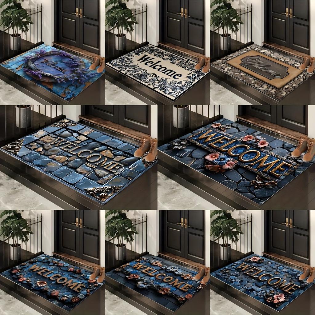 Креативный придверный коврик Фланелевый коврик с нескользящим основанием Домашний Американский Ретро Коврик для прихожей Удобный на ощупь Домашний декор