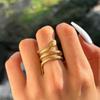 Stainless Steel Rings Personalized Design Punk Serpentine Lovers Ring Fashion Trending Adjustable Ring For Women Zircon Gifts