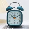 Students Use 3-inch Square Metal New Ring Bell Alarm Clock for Home Bedside Silent Sweep Second Night Light