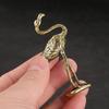Brass Flamingo Figurines Ornaments Antique Bird Solid Pure Copper Animal Desk Decorative Crafts Collection