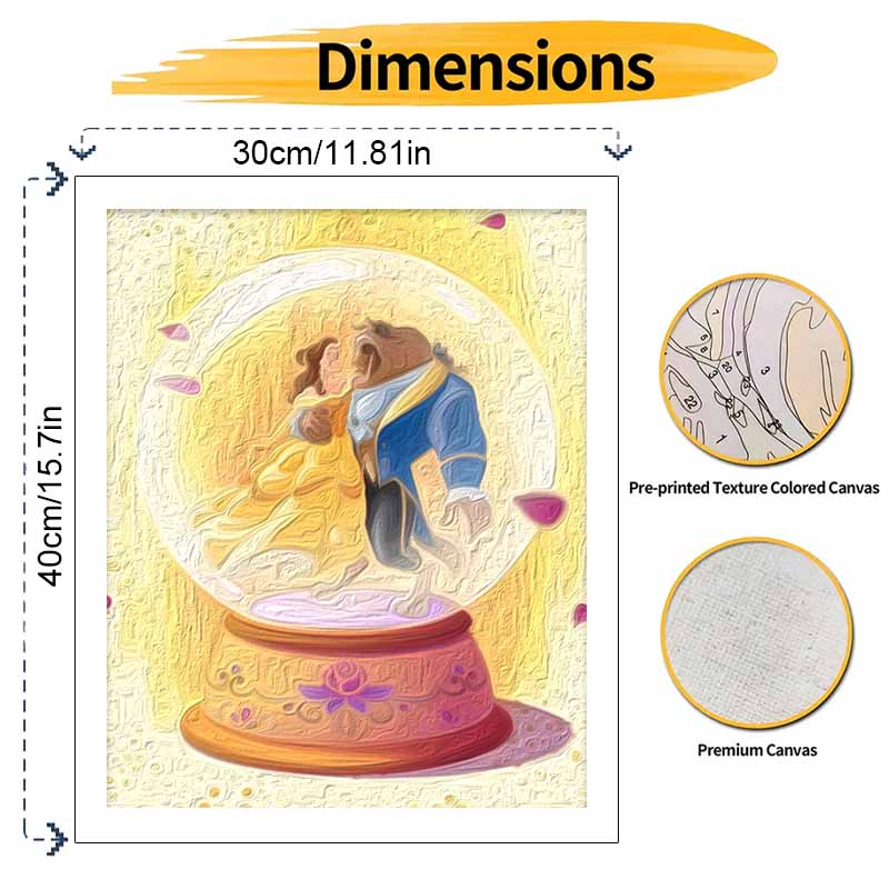 Disney oil painting BeautyandtheBeast handmade diy art painting home decoration