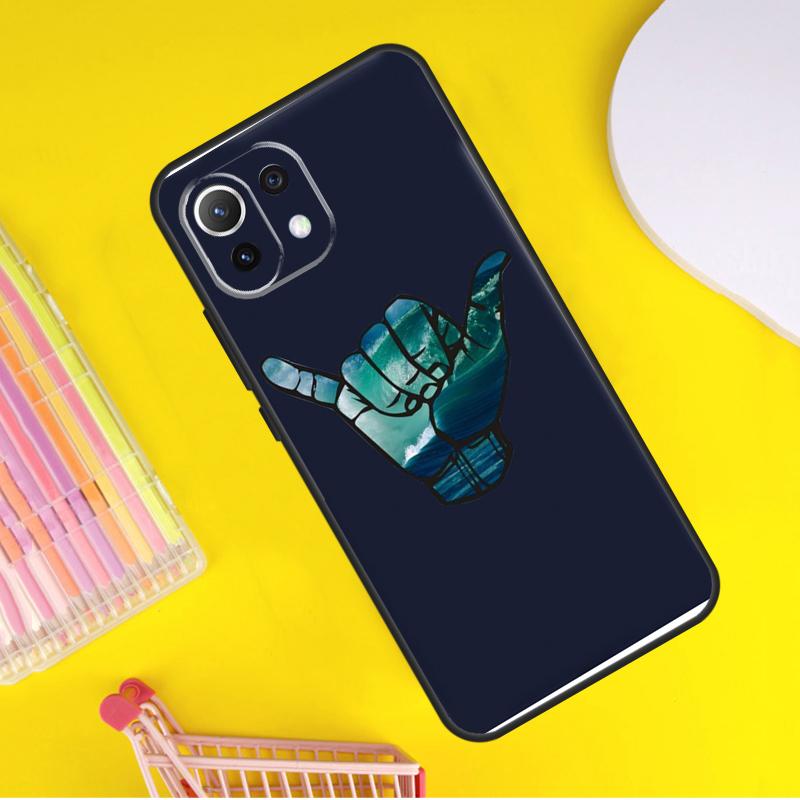 Surfer Surf Hang Loose Shaka Cover For Xiaomi 14 13 Ultra 11T 12T 13T 14T Pro POCO X7 Pro X3 X5 F3 F5 F6 M6 X6 Pro Case
